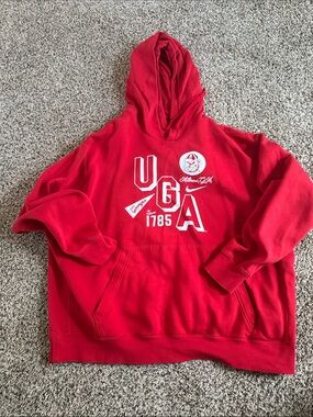 Nike Red UGA Crewneck Hoodie with Collegiate Logo